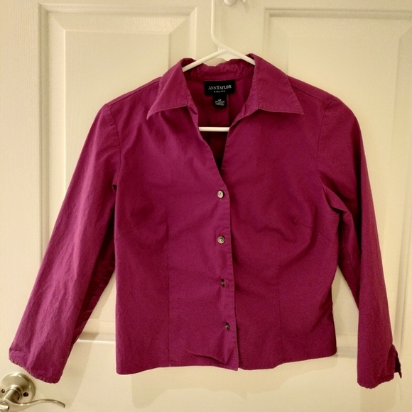 Y2k 90s Ann Taylor Women's Purple Top - Picture 7 of 7